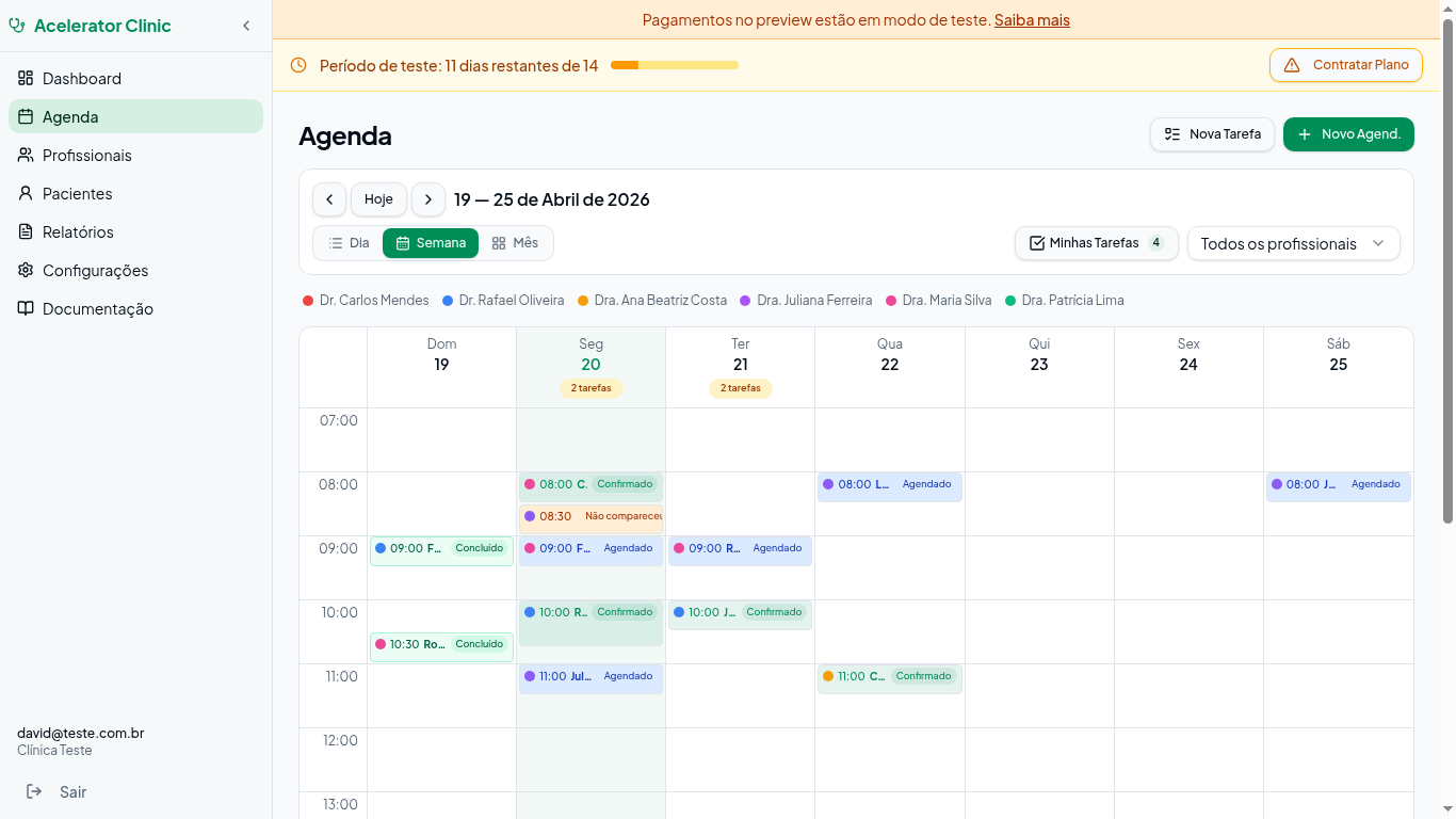 Agenda multiagenda em tempo real